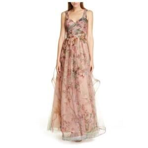PATBO Floral Print Tulle Evening Gown NWT 10 Tulle